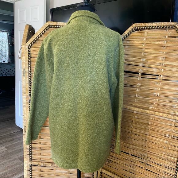 Chico's pea green olive jacket Coat mohair blend made in the USA size 1 Medium - Picture 7 of 8